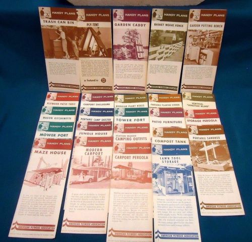 Large lot 23 Mid Century American Plywood Association Handy Plans, Cutting Guide