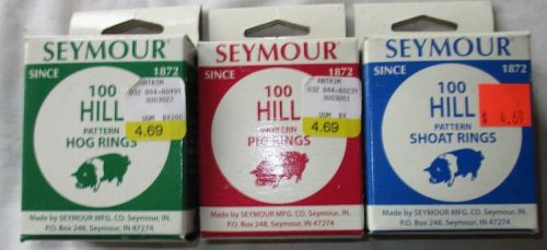 NOS Seymour Pig, Hog &amp; Shoat Copper Rings 3 Boxes 100 Per Box No. H1, H2, H3