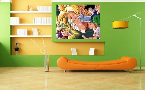 Wall Art,HD,Dragon Ball Z,Broly Goku Vegeta,Banner,Anime,Canvas Print,Decal