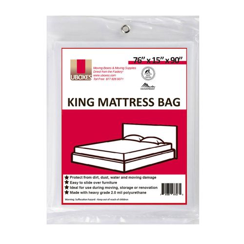 10 King Mattress Covers 76&#034;x15&#034;x90&#034; Poly Bags for Protective Moving Storage