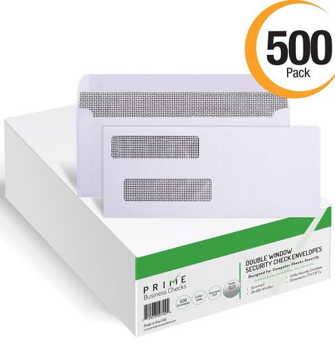 Prime business checks double window security tinted envelopes for business ch... for sale