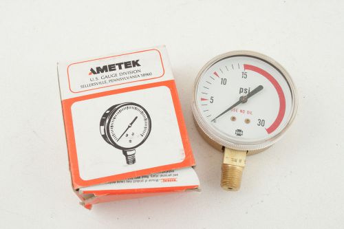 Ametek usg gauge 30 lbs psi acetylene regulator brass 2.5&#034; p602 136013 j17 lm for sale