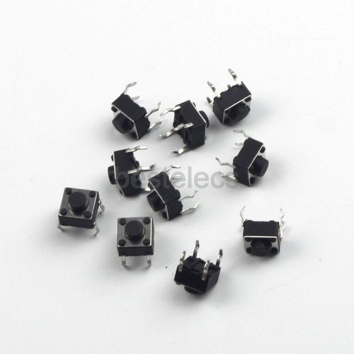 20pcs 6*6*5mm 4pin DIP Black Tactile Push Button Tact Switch