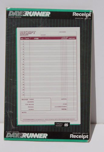 Day Runner Receipt Envelope Classic Edition - 011-217 - 3 Rings - 5.5&#034; X 8.5&#034;