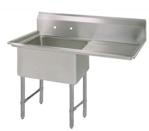 BK RESOURCES ONE 16&#034;X20&#034;X12&#034; COMPARTMENT SINK S/S LEG DRAINBOARD RIGHT - BKS-1-1