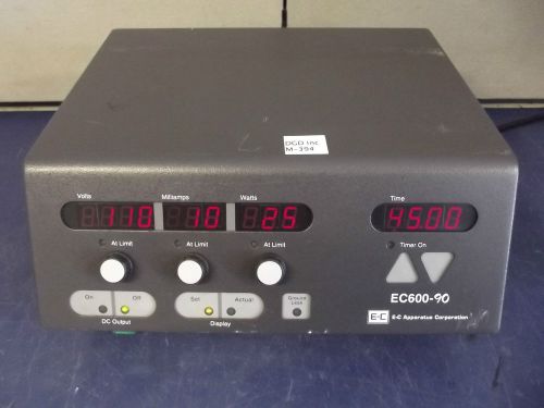 E-C Apparatus Model EC-600-90 Electrophoresis Power Supply-Tested &amp; Works- m394