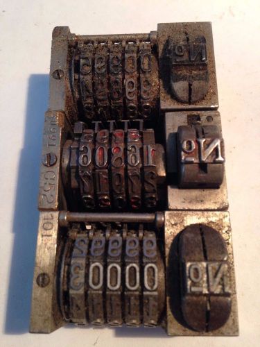 LOT OF 3  Leibinger Letterpress Numbering Machine 5 Digit
