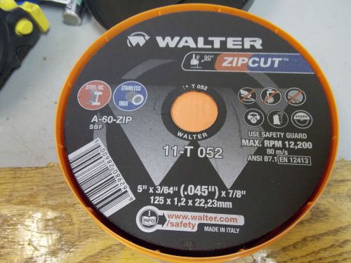 Walter 5&#034; Zipcut Cutoff Wheel for Steel &amp; Stainless-25 Pack-Model # 11-T 052