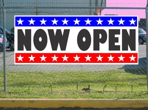 Stars &amp; Stripes NOW OPEN Banner Sign NEW Texas Size &amp; Quality