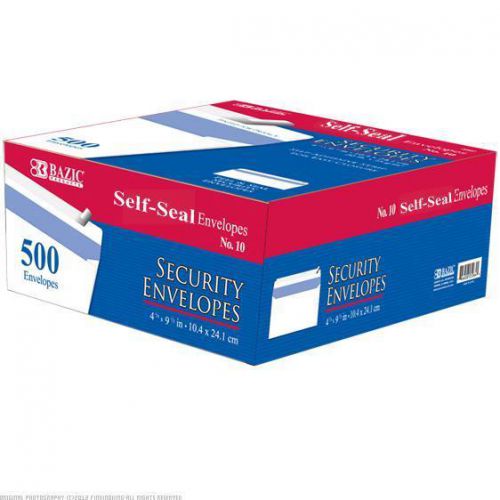 BAZIC #10 Self Seal Security Envelope 5 Boxes of 500 5064-5
