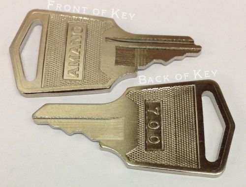 Amano time clock key #700 c-459151 (set of 2 keys) for mjr and many tcx and pix for sale
