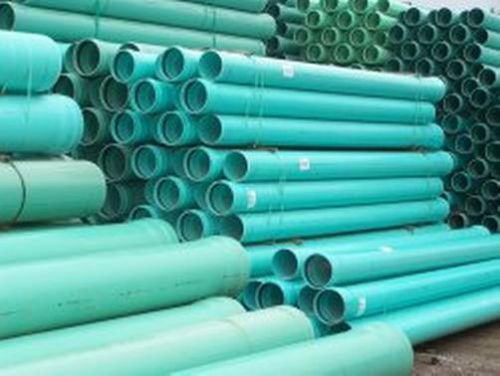 8&#034; inch diameter sdr 35 green pvc pipe solid core (per foot) for sale