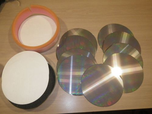 LOT OF NINE Rare 8&#034; Microchip Pattern Silicon Wafer