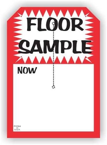 &#034;FLOOR SAMPLE&#034;, 5&#034; X 7&#034;, SLIT HANG TAG, 250 PER PACK DSP10WH