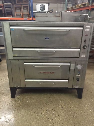 BLODGETT PIZZA GAS OVEN DOUBLE STACK 1000 STONE DECK USED OVENS