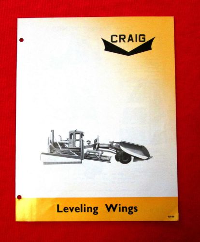 1966 Craig&#039;s Machine Shop Levelling Wings Sales Brochure Hartland NB golc2