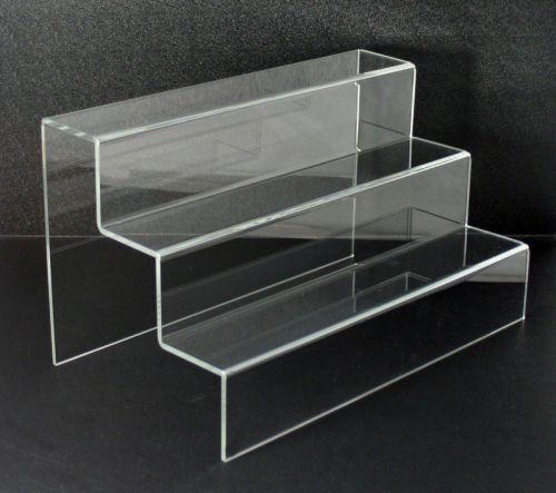 Qty 6 Step Riser 3 Steps 12&#034;h x 12&#034;w x 15&#034;d 1/8&#034; acrylic plexiglass Lucite