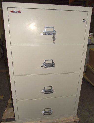 FireKing Fireproof Lateral File Cabinet 4-Drawer 31&#034;  (Beige) #11 - 4mo Warranty