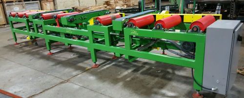 3 strand transfer conveyor 1hp chain driven roller to belt 18ft x 4ft for sale
