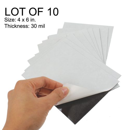 Adhesive Flexible Magnetic Sheets 4 x 6 in 30mil LOT OF 10 #MA4x6-30M-10#