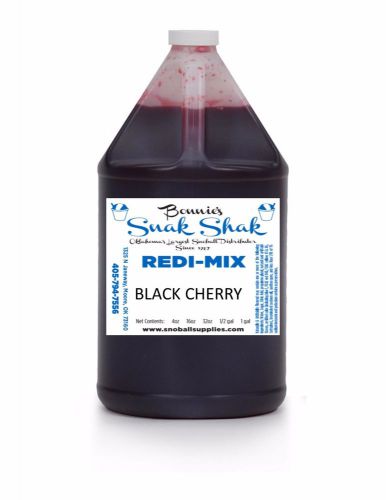 Snow Cone Syrup BLACK CHERRY Flavor. 1 GALLON JUG Buy Direct Licensed MFG