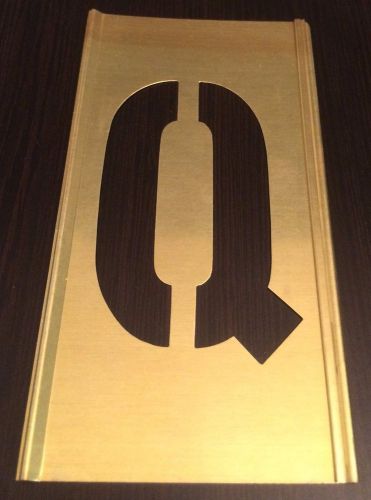 BRAND NEW 3&#034; REUSABLE INTERLOCKING BRASS STENCIL LETTER &#034;Q&#034;