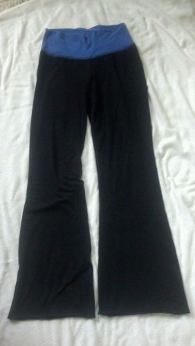Green Apple Biza Black Flare PANTS Small ~ Fold-Down Waist, Modal Rayon leggings