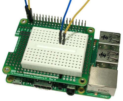 Tie Prototype Shield &amp; Breadboard for Raspberry Pi B+ / A+ / Pi 2 (Extra Tall)