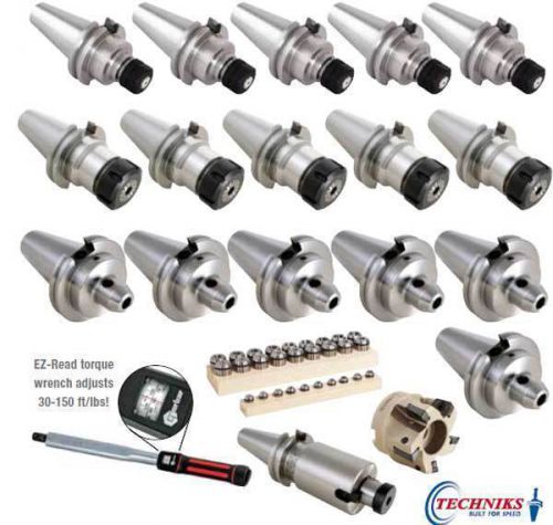 79 pc.techniks cat 50 tooling kit for haas,fadal cnc mill-er chuck,collet,holder for sale