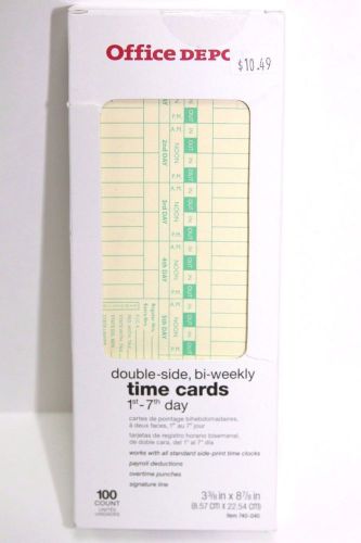 Box Office Depot 740-040 Time Cards, Biweekly, Days 1-7, 2-Sided, 3 3/8&#034;x8 7/8i&#034;