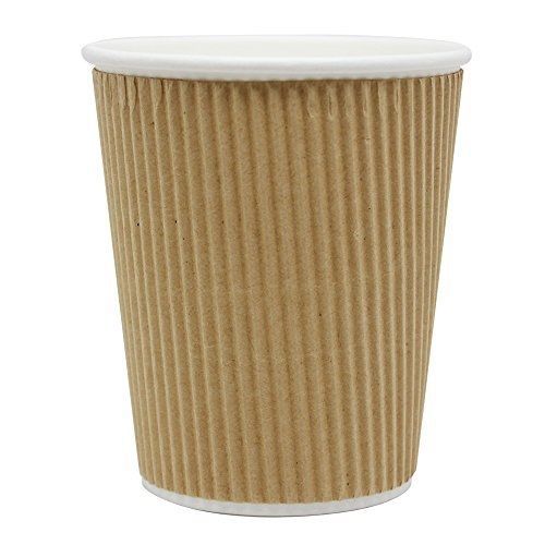 Lollicup C-KRC508 Karat Ripple Paper Hot Cup, 8 oz, Kraft (Case of 500)