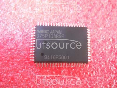 1PCS UPD75P108BGF  Encapsulation:QFP-64,4-Bit Microcontroller