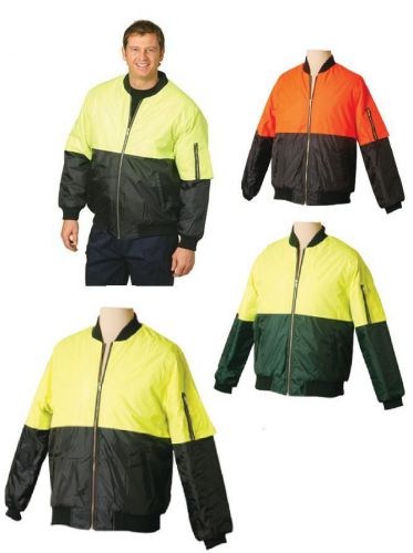 Mens high visibility heavy duty work safety rain coat fluro hi-vis jacket sw06 for sale