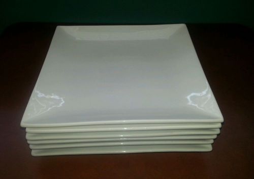 lot of 6 Square Dinner Plate 12 In, White