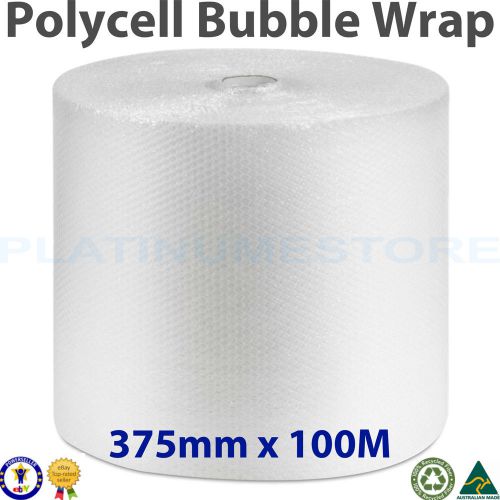 375mm x 100M Bubble Wrap Roll POLYCELL Bubblewrap Clear 10mm Bubbles Free Post