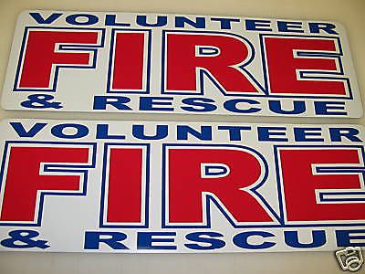 VOLUNTEER FIRE &amp; RESCUE Magnetic Sign Fireman Volunteer
