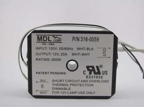Genuine MDL Corp 316-0059 / Halogen Low voltage Lighting Transformer 300w 12v
