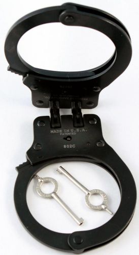 Peerless M802C Black Hinge Police  Handcuffs Police Restraints Bondage Cuffs New