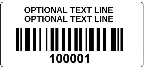 Roll 1000 2&#034; x 1&#034; Serial Bar Code Sequential Consecutive #&#039;s Labels - Code 128