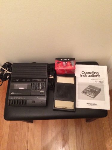 Panasonic rr-830 standard cassette dictation transcriber system + sony tapes for sale