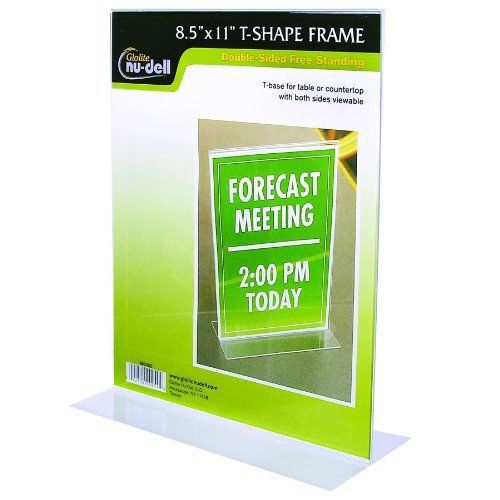 Nu-Dell 8.5 x 11 Inches T-Shaped Sign Holder, Clear
