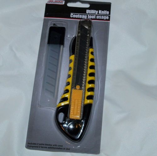Tool bench hardware soft grip utility knife - 2 extra sets of blades with case for sale