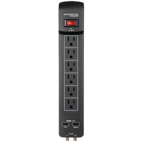 Monster power 121826 core power 600 usb+av surge protector 2 usb ports/6 outlets for sale