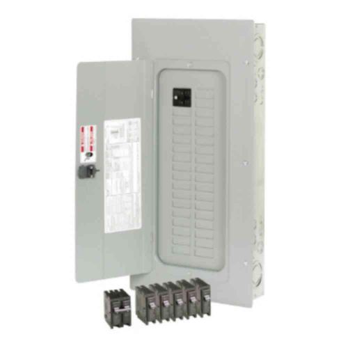 100 amp electrical main breaker panel 30 space 1 phase load center w/ 6 breakers for sale