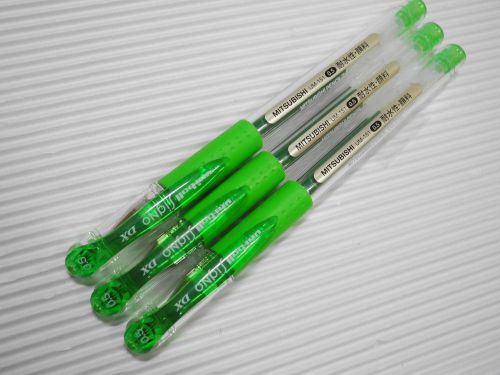 (3 pens) uni-ball signo dx um-151 0.5mm gel ink roller ball pen light green for sale