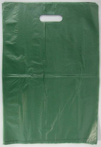 200 Qty. 12 x 3 x 18 Green High-Density Plastic Merchandise Bag w /  Handle