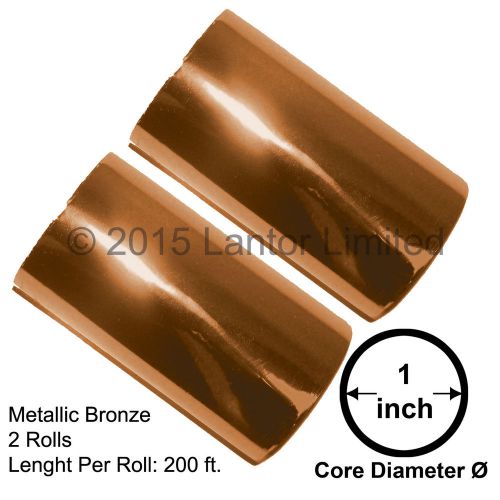 Hot stamp foil stamping tipper kingsley 2 rolls 3&#034;x200ft bronze #bw88-990-s2-1&#034;# for sale
