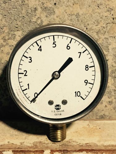 1950&#039;s vintage brass pressure gauge by us gauge of ny, steampunk parts,  antique for sale
