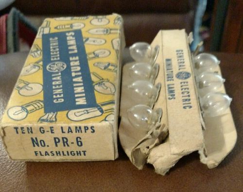 Box of 7 GE General Electric PR-6 PR6 Miniature Flashlight Lamps Light Bulbs NOS