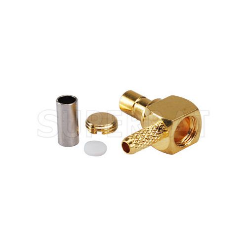 10pcs rf connector smb female right angle gold crimp with rg316 rg174 lmr100 for sale